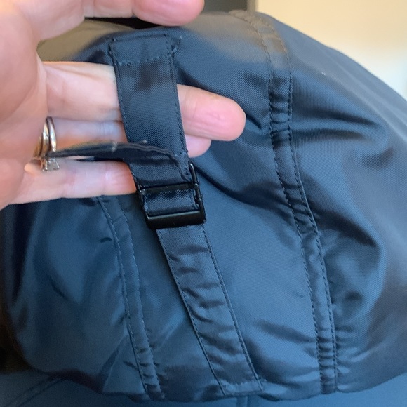 ANDREW MARC BLACK LAYERED PUFFER DOWN STORM WINTER COAT LEATHER TRIM - Picture 10 of 16